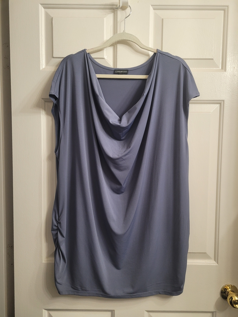 Lane Bryant Draped Soft Gray Cowl Neck Top